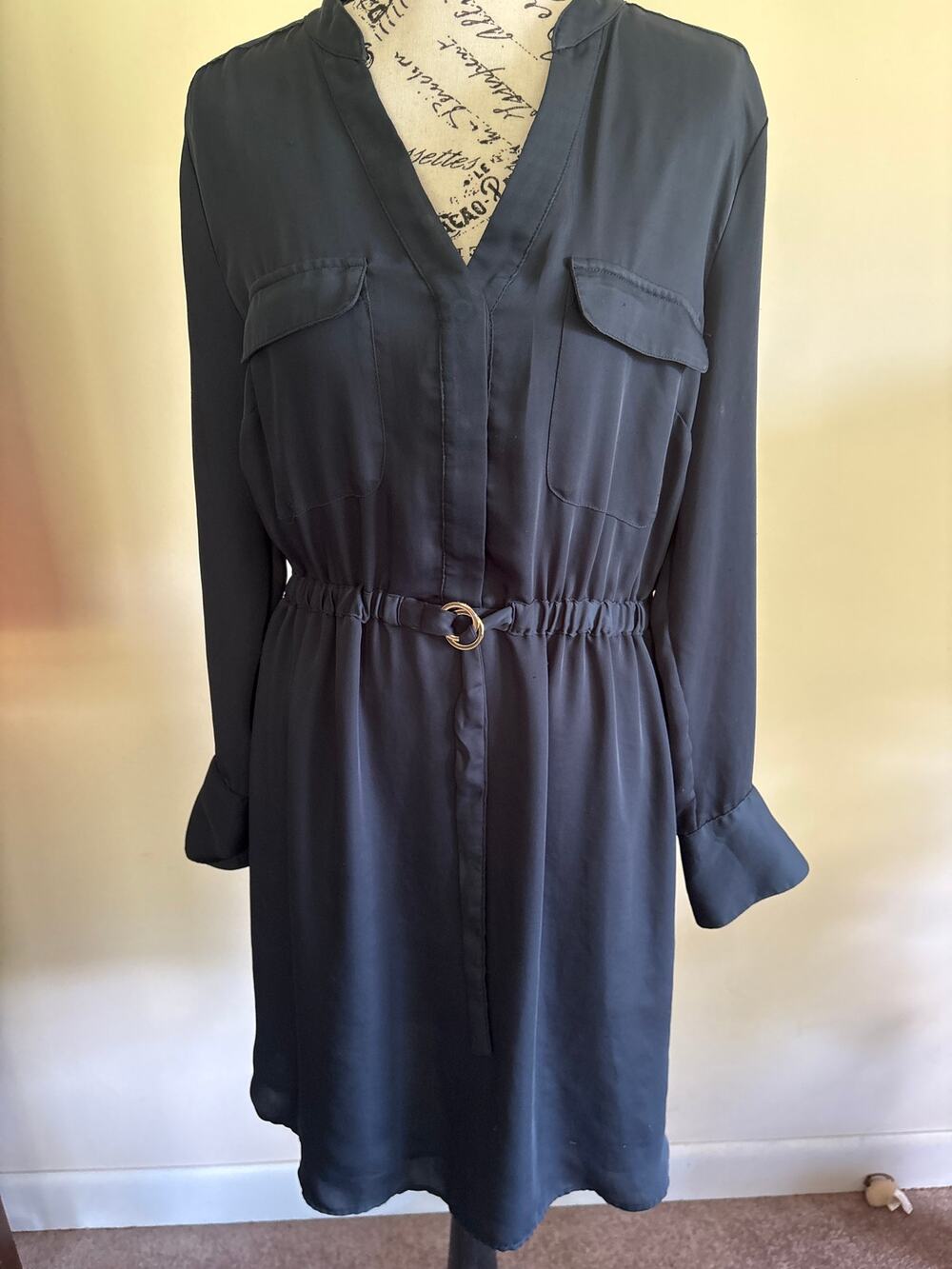 H&M Dark Blue Shirt Dress Sz 10